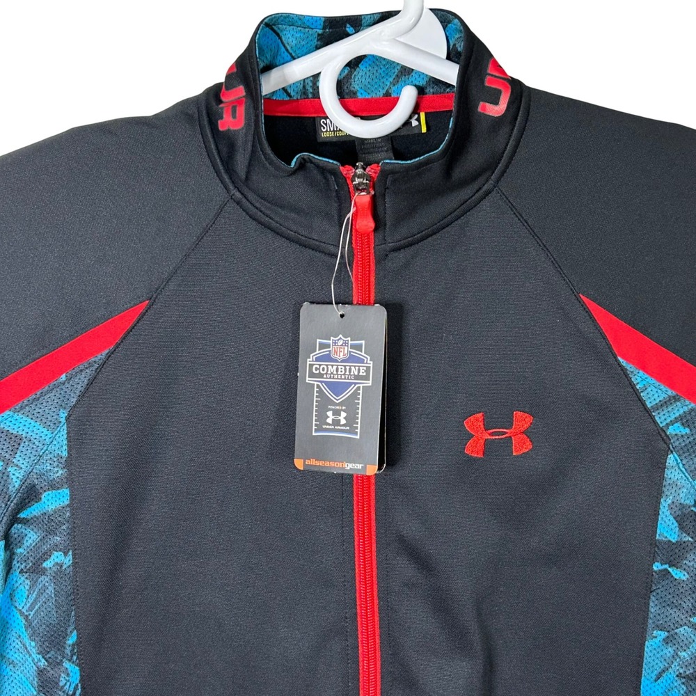 Under Armour NFL Combine Authentic Track Jacket Black Red Blue‎ Camo Mens Small